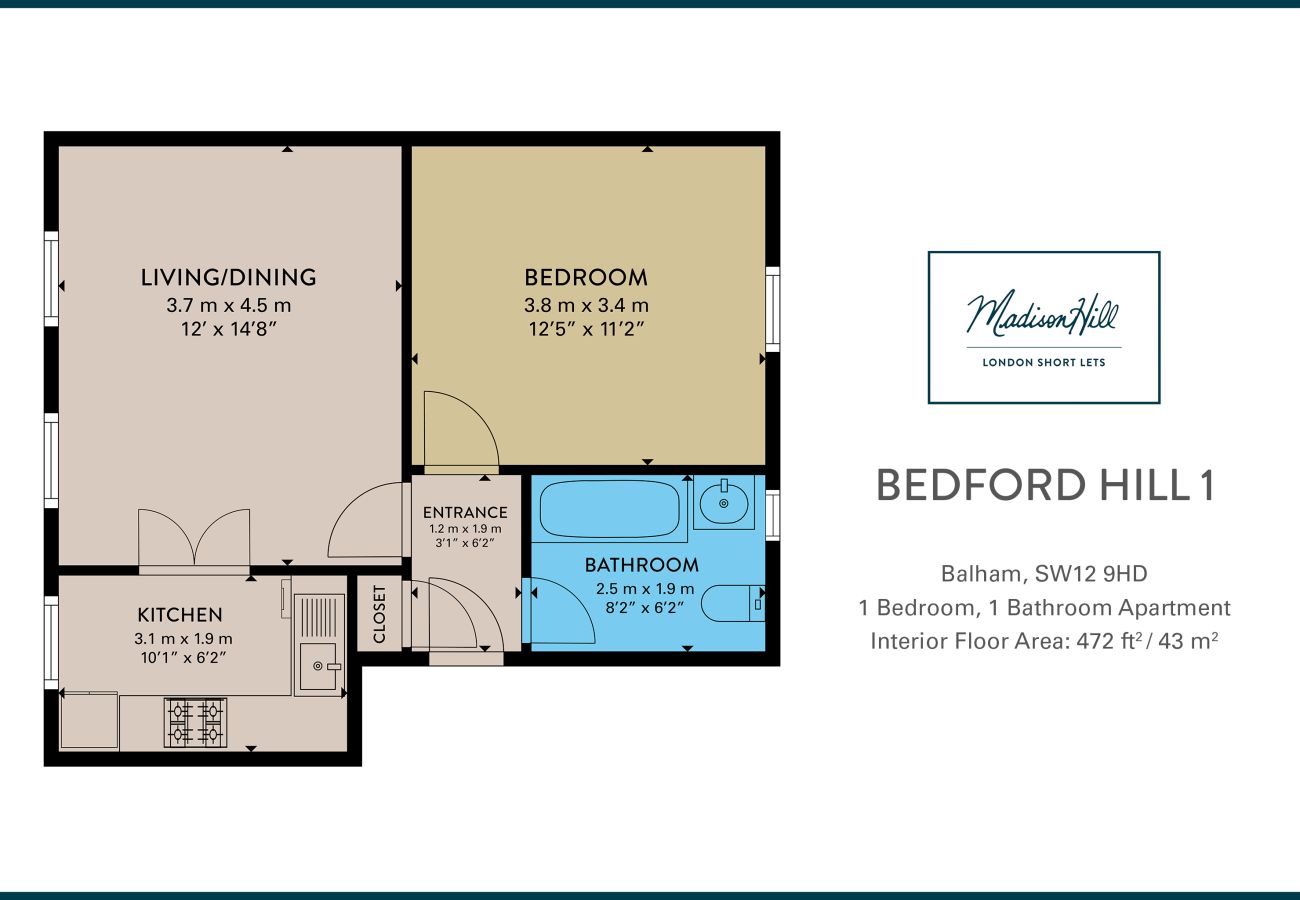Apartment in London - Madison Hill - Bedford Hill 1 - One bedroom flat 