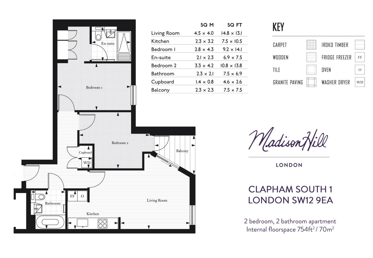 Apartment in London - Madison Hill - Clapham South 1 - Two bedroom flat 