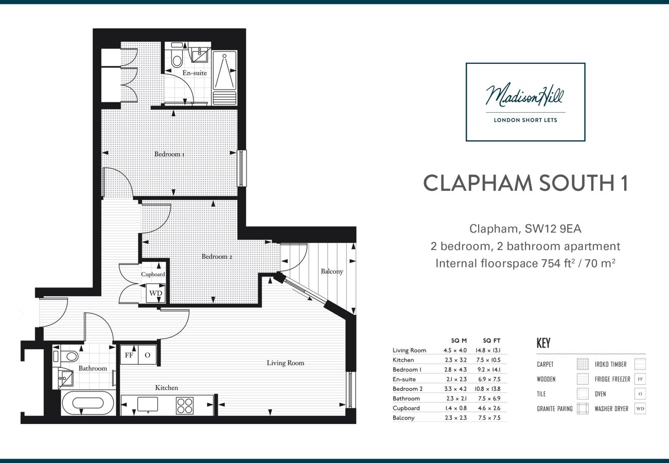 Apartment in London - Madison Hill - Clapham South 1 - Two bedroom flat 